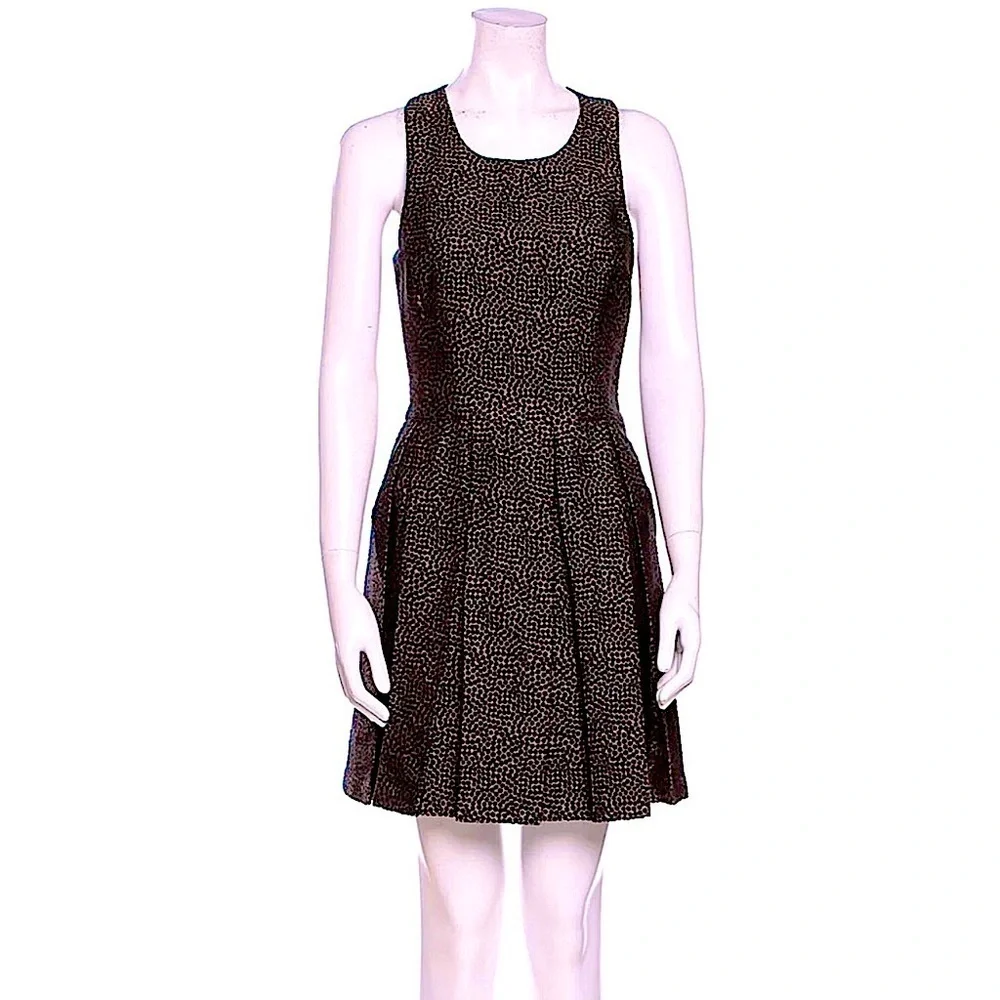 NWT Hunter Dixon Brown Metallic Fit and Flare Dress Size 8